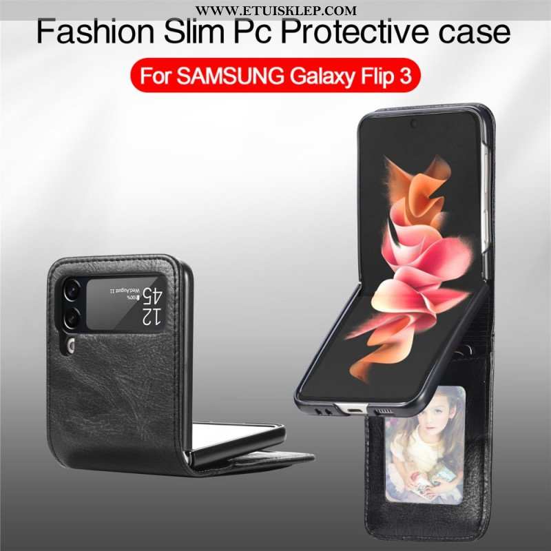 Etui do Samsung Galaxy Z Flip 3 5G Portfel Etui Folio Stylowy Skórzany Portfel